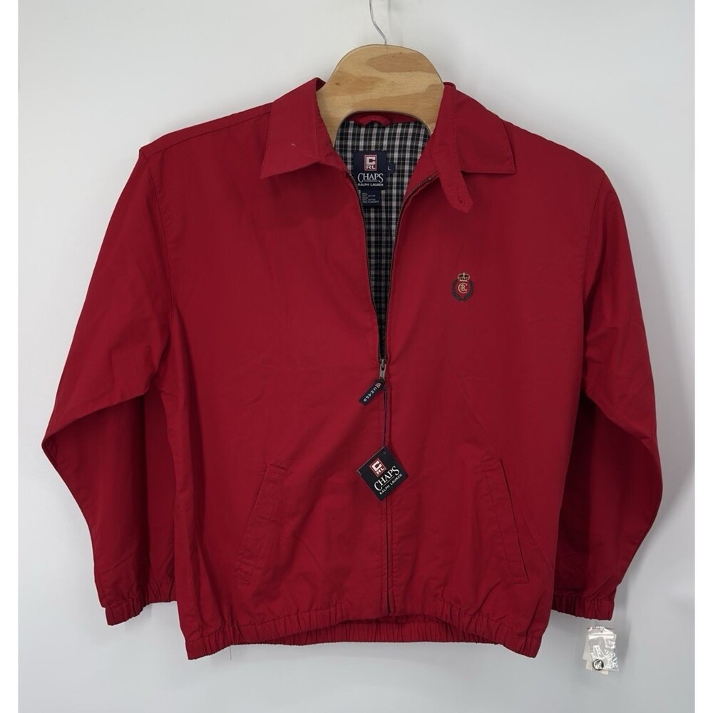Vintage Chaps Ralph Lauren Harrington Jacket Mens large Red Bomber 80s NWT